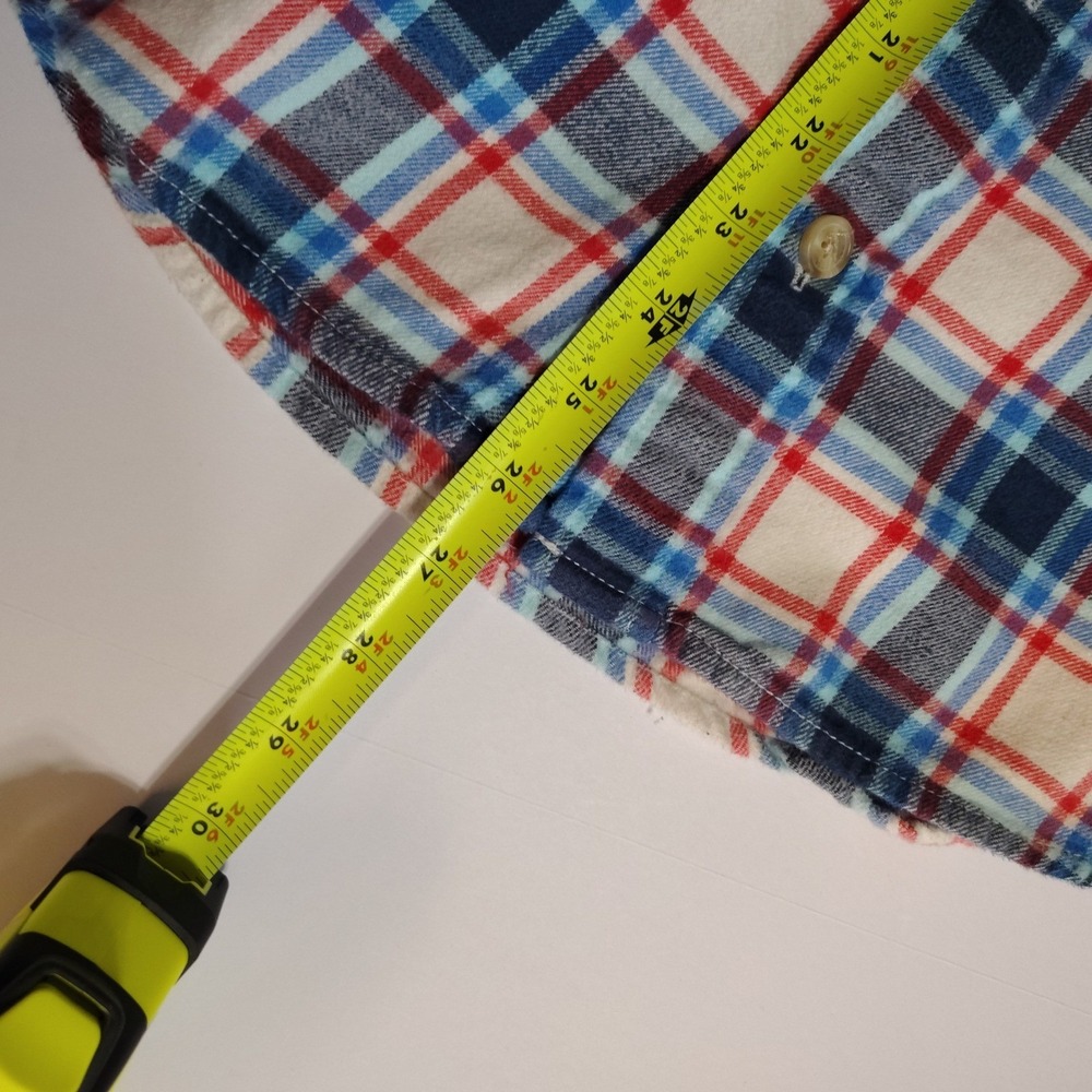 Hollister Mens Plaid Flannel Shirt‎ Long Sleeve Button Up Size S Red Blue White - Picture 11 of 12